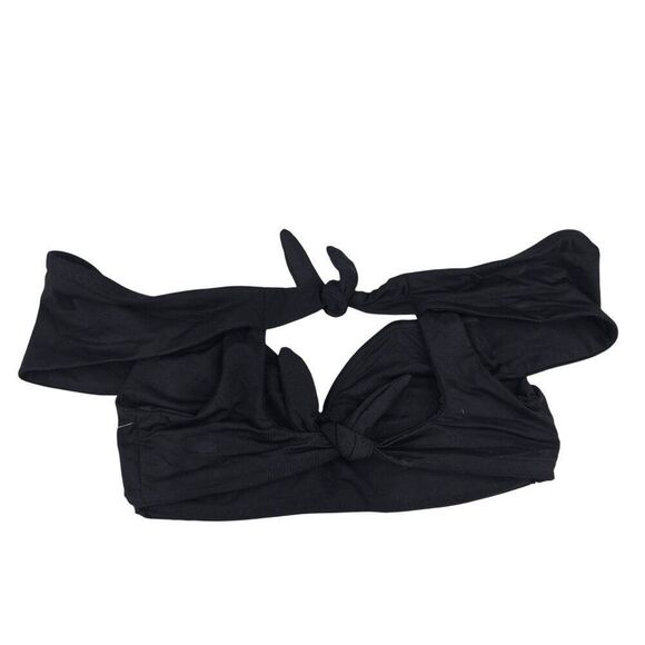 Becca Black Bandeau Bikini Top Womens S Sleeves New - Picture 2 of 6